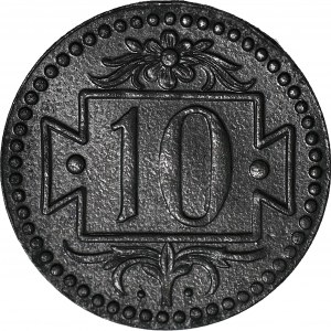 RR-, WMG, 10 fenigów 1920 odmiana 56 perełek, mały nominał