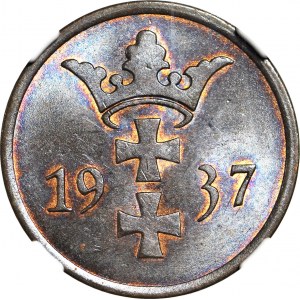 WMG, 2 fenigi 1937, mennicze, kolor BN