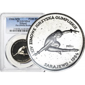 200 złotych 1984, Igrzyska Olimpijskie - Sarajewo, Łyżwiarstwo, PRÓBA NIKIEL