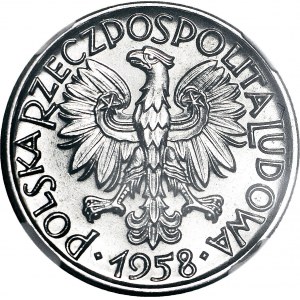 RRR-, 5 złotych 1958 PRÓBA Aluminium (nikiel był bity w 1959) Młot i kielnia nakład 5 szt.