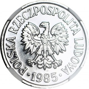 RR-, 20 groszy 1985, PROOFLIKE, SKRĘTKA 240 stopni