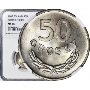 50 groszy 1949 miedzionikiel, mennicze