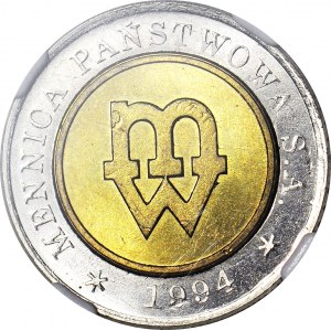 5 złotych 1994, Warszawa, PRÓBA TŁOCZENIA, mennicze