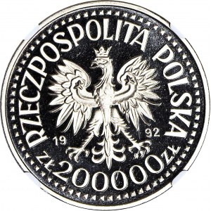 200.000 złotych 1992, Władysław Warneńczyk popiersie, PRÓBA, nikiel