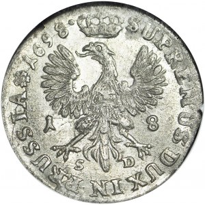 Niemcy, Prusy, Fryderyk III, Ort 1698, Królewiec, menniczy
