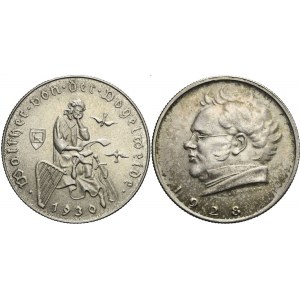 Austria, Zestaw dwóch monet srebrnych 2 szylingi, mennicze