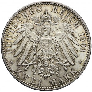 Niemcy, Prusy, 2 marki 1901, Berlin, piękne