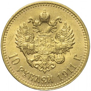 Rosja, Mikołaj II, 10 rubli 1911, piękne