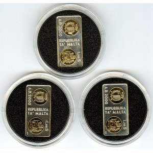 Malta, Zestaw trzech srebrnych klip milenijnych 5 lirów, 2000