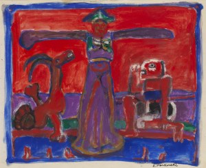 Eugeniusz Markowski (1912 Warsaw - 2007 Warsaw), Two figures with a goat