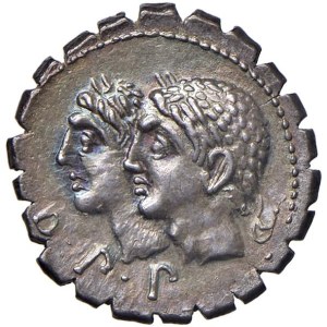 Roman Republican Coins - § Sulpicia (103-102 BC) Denarius - D/ Heads of the p...