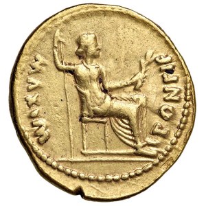Imperial Roman Coins - § Tiberio (14-37) Aureo - D/ Testa laureata a dx. ...