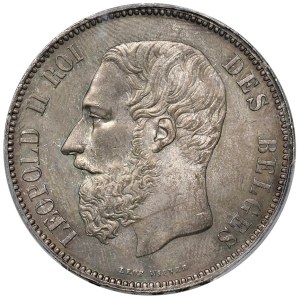 Foreign coins - BELGIUM Leopold II (1865-1909) 5 Francs 1875 - KM...