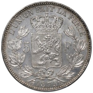 Foreign coins - BELGIUM Leopold II (1865-1909) 5 Francs 1875 - KM...