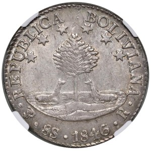 Foreign coins - BOLIVIA Repubblica 8 Soles 1846/5 - KM 103 AG (g 2...
