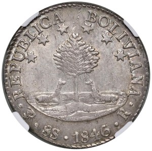 Foreign coins - BOLIVIA Republic 8 Soles 1846/5 - KM 103 AG (g 2...