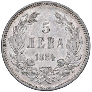 Foreign coins - BULGARIA Alessandro I (1879-1886) 5 Leva 1884 - KM...