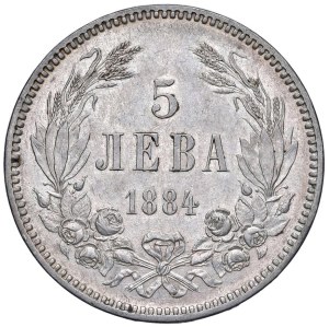 Foreign coins - BULGARIA Alexander I (1879-1886) 5 Lever 1884 - KM...