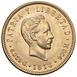 Foreign coins - CUBA Repubblica 5 Pesos 1916 - Kr. 19 AU (g 8,38)...