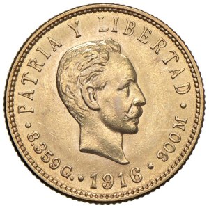 Foreign coins - CUBA Republic 5 Pesos 1916 - Kr. 19 AU (g 8.38)...