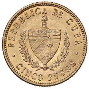 Foreign coins - CUBA Repubblica 5 Pesos 1916 - Kr. 19 AU (g 8,38)...