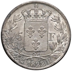Foreign coins - FRANCE Louis XVIII (1815-1824) 5 Francs 1822 H -...