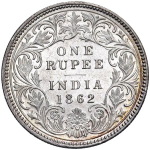 Foreign coins - INDIA Victory (1837-1901) Rupee 1862 c - KM 473.1...