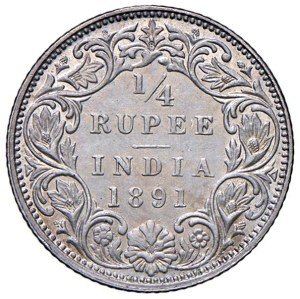 Foreign coins - INDIA Victoria (1837-1901) Quarter Rupee 1891 B ...
