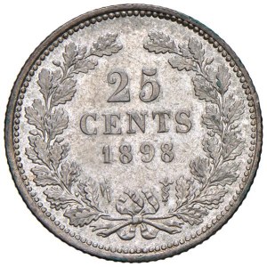Foreign coins - PAESI BASSI Guglielmina (1890-1948) 25 Cents 1898 ...