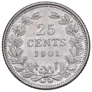 Foreign coins - PAESI BASSI Guglielmina (1890-1948) 25 Cents 1901 ...