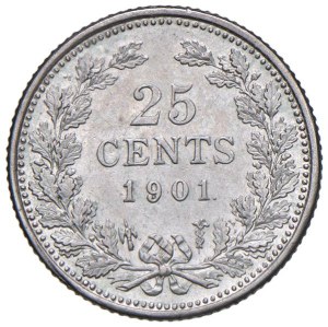 Foreign coins - NETHERLANDS Wilhelmina (1890-1948) 25 Cents 1901 ...