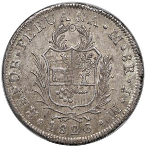 Foreign coins - PERU (1822-) Lima - 8 Reales 1826 JM - KM 142 AG I...