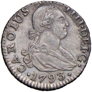 Foreign coins - SPAIN Charles IV (1788-1808) Half Real 1793 S CN -...