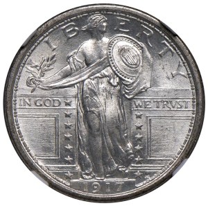 Foreign coins - STATI UNITI (1776-) 25 Centesimi 1917 1° tipo - KM...