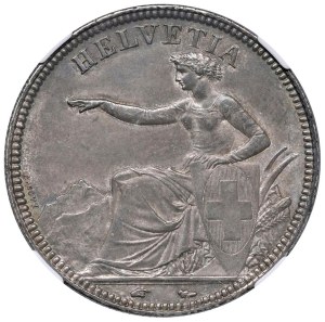 Foreign coins - SWITZERLAND 5 Francs 1851 - KM 11 AG In slab NGC AU ...