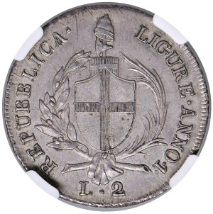 Italian Mints - GENOA Ligurian Republic (1798-1805) 2 Lire 1798 -...