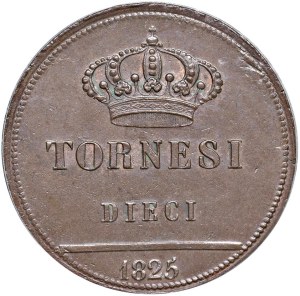 Italian Mints - NAPLES Francis I of Bourbon (1825-1830) 10 Tournaments...