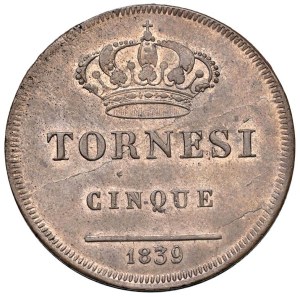 Italian Mints - NAPLES Ferdinand II of Bourbon (1830-1859) 5 Torn...
