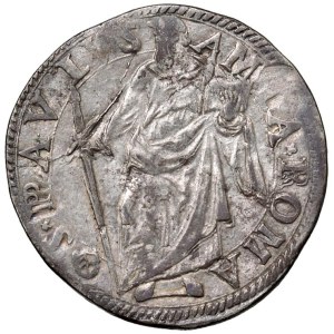 Papal coins - Paolo V (1605-1621) Testone An. V - Munt. 28 AG (g...