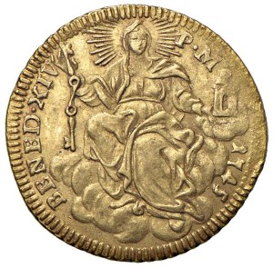 Papal coins - Benedict XIV (1740-1758) Zecchino 1745 - Munt. 10...