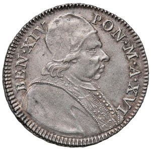 Papal coins - Benedetto XIV (1740-1758) Quinto di Scudo Romano 1...