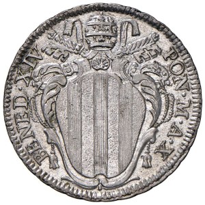 Papal coins - Benedict XIV (1740-1758) 2 Roman Carlini 1750 An...