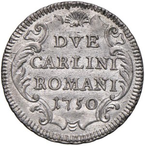 Papal coins - Benedict XIV (1740-1758) 2 Roman Carlini 1750 An...