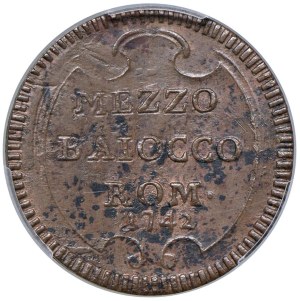 Papal coins - Benedict XIV (1740-1758) Mezzo Baiocco 1742 An. I...