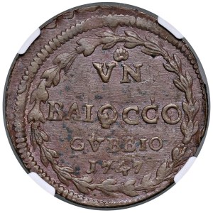 Papal coins - Benedict XIV (1740-1758) Gubbio - Baiocco 1747 An...