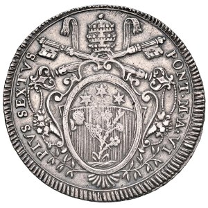 Papal coins - Pio VI (1775-1799) Scudo 1780 An. VI - Munt. manca...