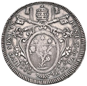 Papal coins - Pius VI (1775-1799) Shield 1780 An. VI - Munt. missing...