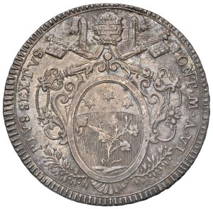 Papal coins - Pius VI (1775-1799) Shield 1780 An. VI - Munt. 17 AG...