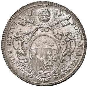 Papal coins - Pio VI (1775-1799) Scudo 1780 An. VI - Munt. 17I A...