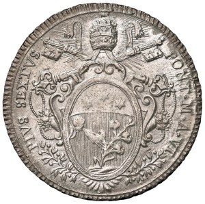Papal coins - Pius VI (1775-1799) Shield 1780 An. VI - Munt. 17I A...